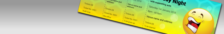 Full colour tickets - make tickets, design tickets online, print event tickets, event ticket printing, make your own tickets
